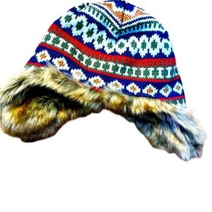 **EUC Hanna Anderson Faux Fur Lined Winter Hat - Children’s Small**